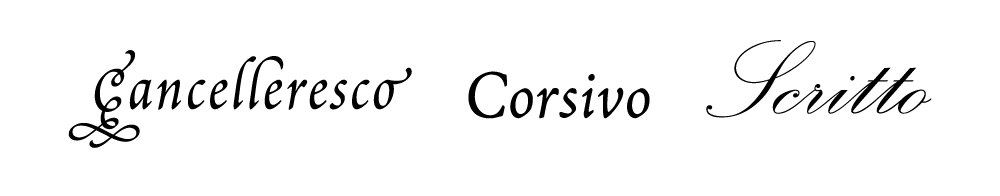 cancelleresco corsivo scritto